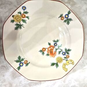 Homer laughlin 9" octagon floral plate